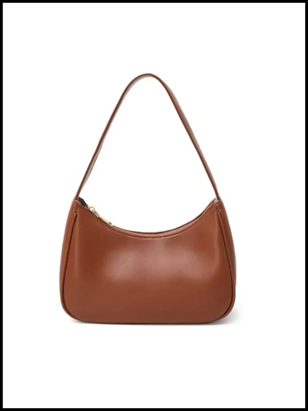 PU Leather Hobo Tote Handbag with Zipper Closure - Mini Clutch Purse